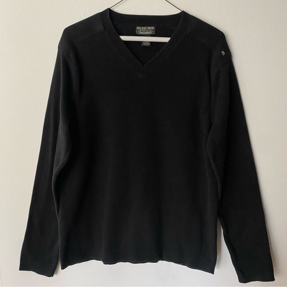 Polo Ralph Lauren Other - Ralph Lauren Polo Jeans Company V-Neck Embroidered Shoulder RL Black Sweater L